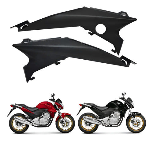 Par de Carenagens Laterais Traseiras Paramotos Honda Cb 300r 2009 em diante Preto