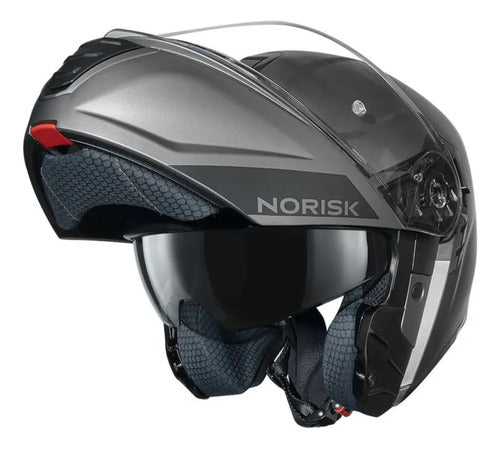 Capacete Escamoteável Norisk Vortex Solid com Óculos Solar Interno Cinza Fosco