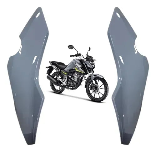Par de Carenagens Laterais do Farol Paramotos Honda Cg 160 Titan 2025 em diante Cinza Perolizado