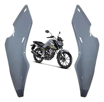Par de Carenagens Laterais do Farol Paramotos Honda Cg 160 Titan 2025 em diante Cinza Perolizado