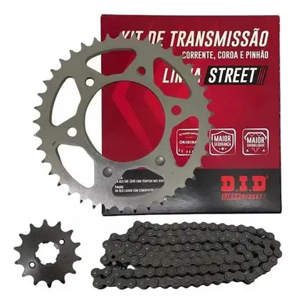 Kit Relação DID sem Retentor Yamaha Fazer 150 2014 a 2025 Factor 150 2016 a 2025 428HS 126L 41/14T