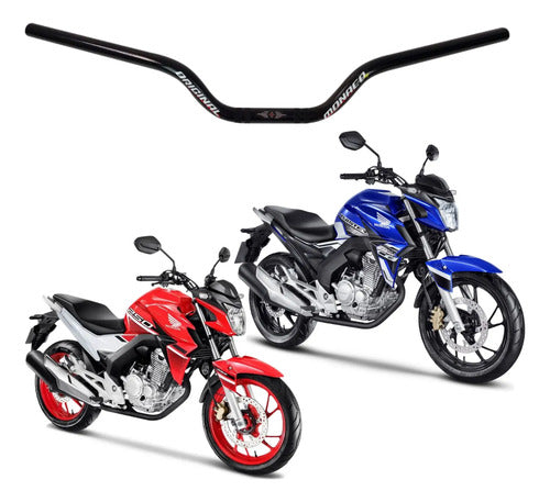 Guidão Monaco Honda Cb 250f Twister 2016 a 2022 Preto Brilhante