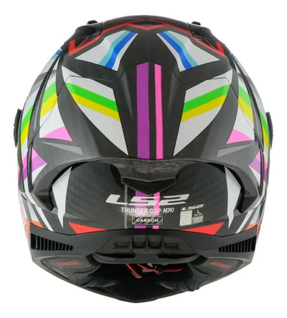 Capacete LS2 FF805 Thunder C GP Flash Black com Spoiler Preto Cinza Azul