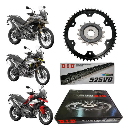 Kit Relação DID Extra Premium com Retentor Triumph Tiger 900 2020 a 2023 520 122L 50/16T