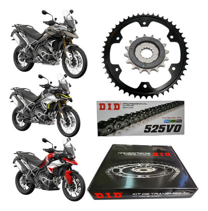 Kit Relação DID Extra Premium com Retentor Triumph Tiger 900 2020 a 2023 520 122L 50/16T
