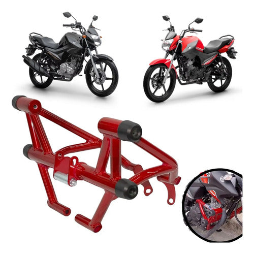 Protetor de Motor Stunt Race Street Cage Yamaha Factor 125 Fazer Factor 150 Vermelho