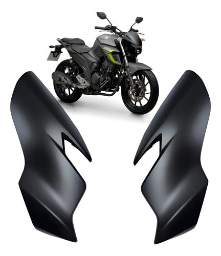 Par de Carenagens Laterais do Farol Paramotos Yamaha Fazer Fz25 250 2022 a 2024 Cinza Fosco