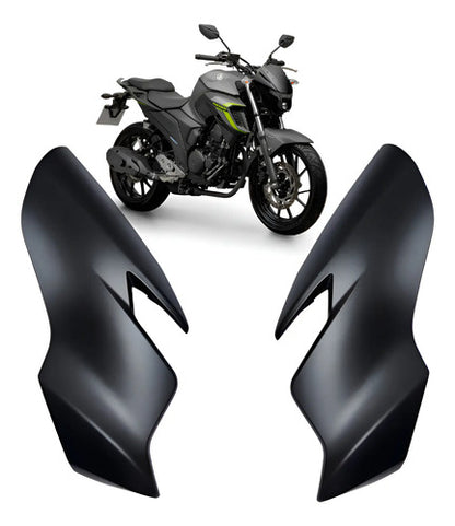 Par de Carenagens Laterais do Farol Paramotos Yamaha Fazer Fz25 250 2022 a 2024 Cinza Fosco