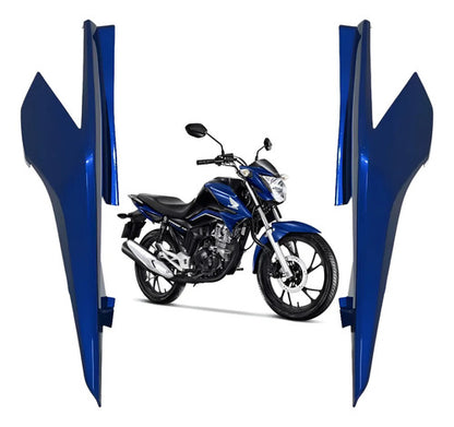 Par de Rabetas Laterais Paramotos Honda Cg 160 Titan 2016 a 2024 Azul
