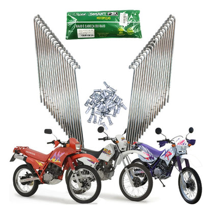Jogo de Raios Traseiro Smartfox Honda Xlr 125 Nx 150 Xr 200r 3,5 mm Cromado