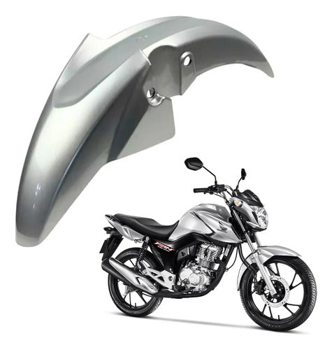 Paralama Dianteiro sem Suporte Paramotos Honda Cg 160 Titan Fan 2022 a 2024 Prata