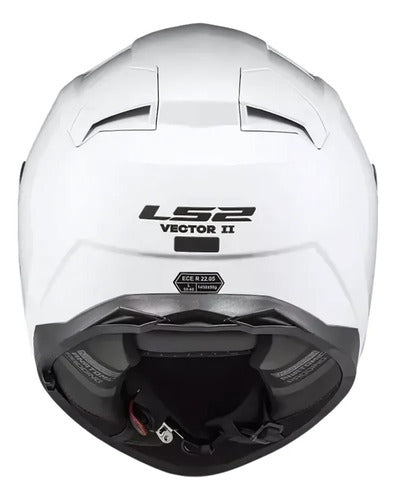Capacete LS2 FF811 Vector II Solid com Óculos Solar Interno Branco Brilhante Tamanho 58/M