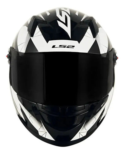 Capacete LS2 FF358 Draze Preto Branco Brilhante Tamanho 56/S