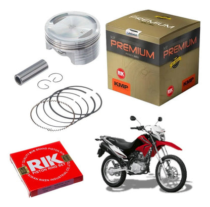 Kit Pistão com Anéis KMP Honda Cg 150 Titan Fan 2004 a 2015 Bros 150 2006 a 2015 220 cc 0,50 mm