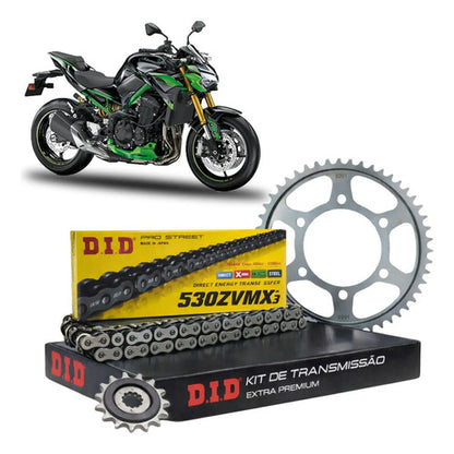 Kit Relação DID Premium com Retentor Kawasaki Z900 2017 em diante 525VX3 114L 44/15T