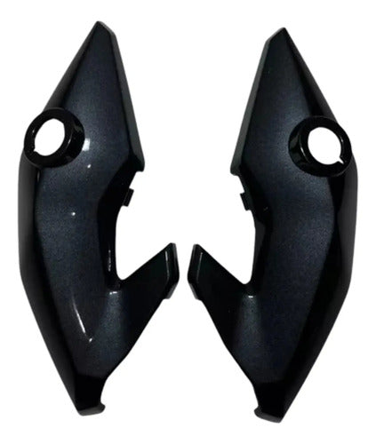 Par de Bananinhas Carenagens Laterais do Farol Paramotos Honda Cg 150 160 Fan Start Cinza Una