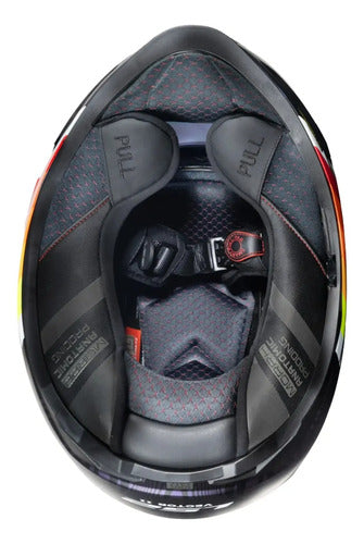 Capacete LS2 FF811 Vector II Freedom com Óculos Solar Interno Preto Laranja Fosco