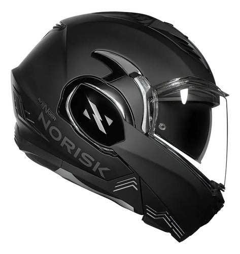 Capacete Escamoteável Norisk Avenger Solid com Óculos Solar Interno Preto Fosco Tamanho 58/M