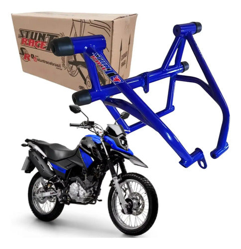 Protetor de Motor Stunt Race Street Cage Yamaha Crosser 150 2014 a 2024 Azul Metálico