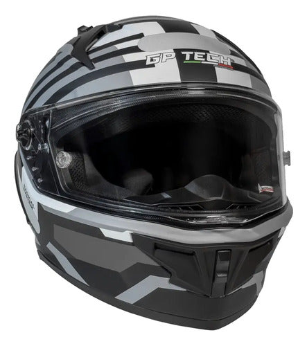 Capacete GP Tech Pilot Blade Branco Cinza Fosco