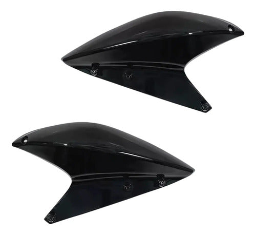 Par de Abas do Tanque Superiores Paramotos Honda Xre 300 2010 a 2012 Preto Brilhante