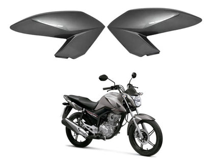 Par de Abas do Tanque Paramotos Honda Cg 160 Fan Start 2016 a 2021 Cinza