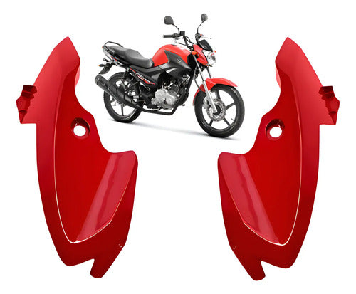 Par de Carenagens Laterais do Farol Paramotos Yamaha Factor 150 2018 Vermelho Metálico