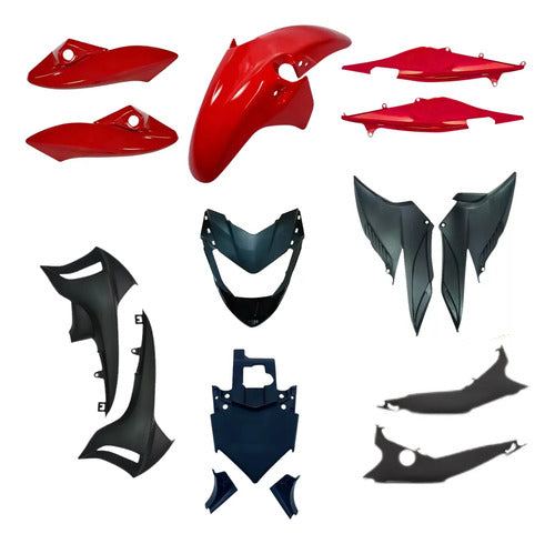 Kit Carenagem Completo Paramotos Honda Cb 300r 2009 em diante Vermelho