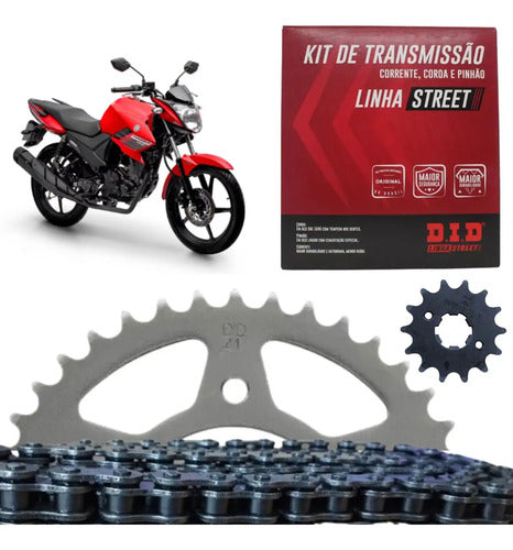 Kit Relação DID com Retentor Yamaha Fazer 150 2014 a 2025 Factor 150 2016 a 2025 428HXV 126L 41/14T