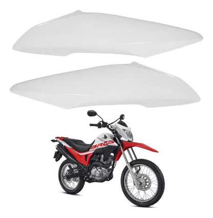 Par de Aletas Abas do Tanque Paramotos Honda Bros 160 2015 a 2021 Branco