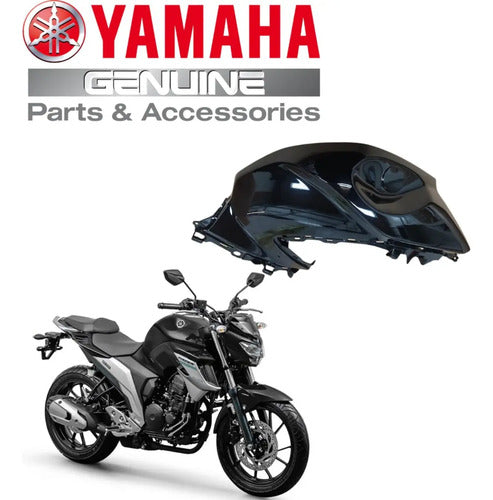 Carenagem Capa do Tanque Direita Yamaha Fazer Fz25 250 2018 a 2024 Preto Brilhante