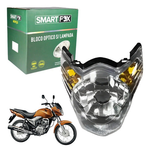 Farol Bloco Óptico sem Lâmpada Smartfox Honda Cg 150 Titan 2009 a 2010