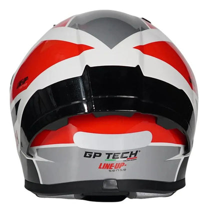 Capacete GP Tech Sense Line Up Branco Vermelho Preto Brilhante