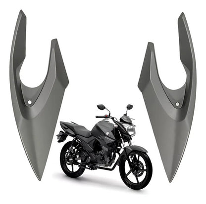 Bananinha Par de Carenagens Laterais do Farol Paramotos Yamaha Fazer 150 2016 a 2017 Cinza Fosco