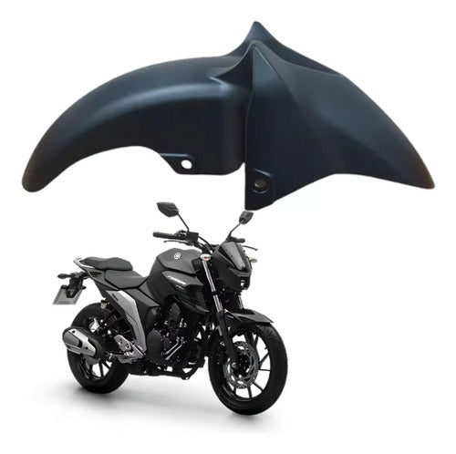 Paralama Dianteiro Yamaha Fazer Fz25 250 2018 a 2025 Preto Fosco