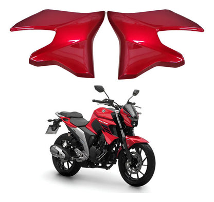 Par de Abas do Tanque Inferiores Paramotos Yamaha Fazer Fz25 250 2018 a 2024 Vermelho