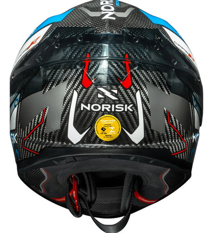 Capacete Norisk Carbon R Rider com 2 Viseiras e Spoiler Azul Branco Vermelho