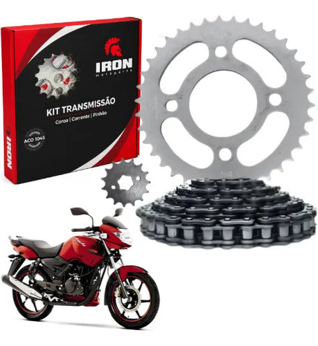Kit Relação Iron sem Retentor Dafra Apache 150 2010 a 2015 428H 114L 44/13T