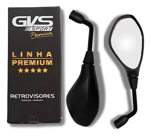 Par de Retrovisores GVS Honda Cg 160 Titan Fan Start Cb 250f Twister Cb 300f Twister Lente Convexa