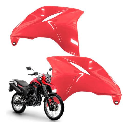 Par de Guias de Ar Abas do Tanque Paramotos Yamaha Lander 250 2020 a 2024 Vermelho