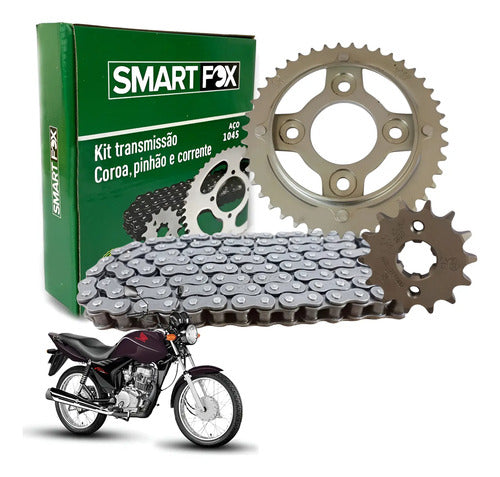 Kit Relação Smartfox sem Retentor Honda Cg 125 Fan 2009 a 2013 428H 116L 43/14T