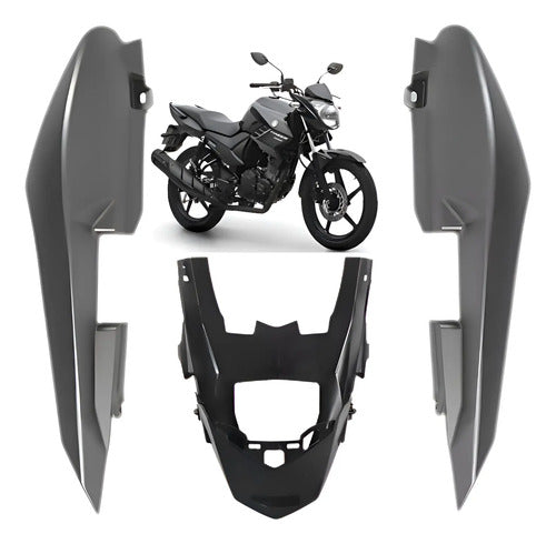 Rabeta Lateral Completa Paramotos Yamaha Fazer 150 2016 a 2017 Cinza Fosco
