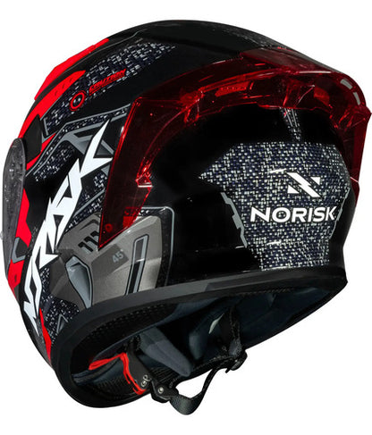 Capacete Norisk Flow Robot com 2 Viseiras e Spoiler Preto Vermelho Tamanho 56/S
