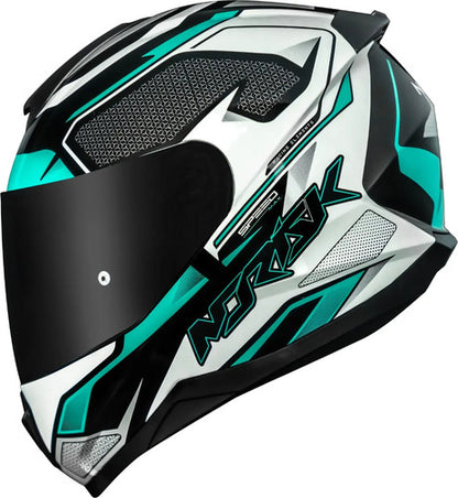 Capacete Norisk Razor Speedmax Preto Verde Branco Brilhante Tamanho 56/S