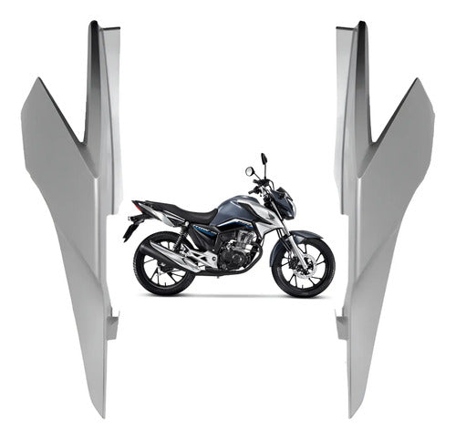 Par de Rabetas Laterais Paramotos Honda Cg 160 Titan 2022 a 2023 Cinza Embaré