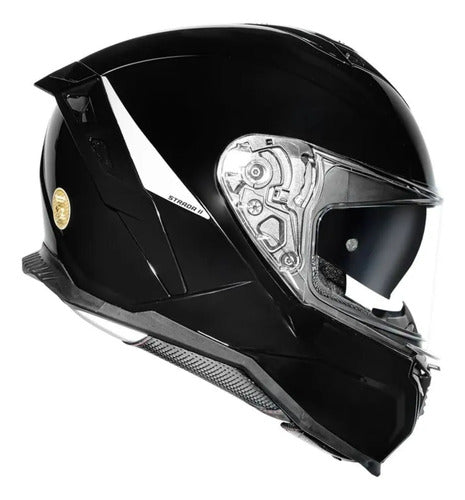 Capacete Norisk Strada II Solid com Óculos Solar Interno Preto Brilhante