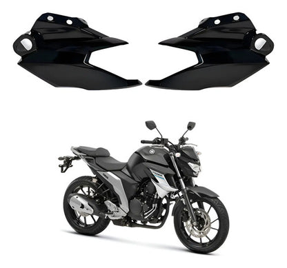 Par de Carenagens Laterais do Farol Paramotos Yamaha Fazer Fz25 250 2018 a 2021 Preto Brilhante