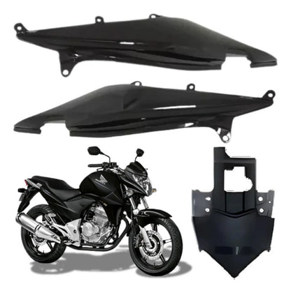 Kit Rabeta Lateral Completa Paramotos Honda Cb 300r 2013 em diante Preto Brilhante