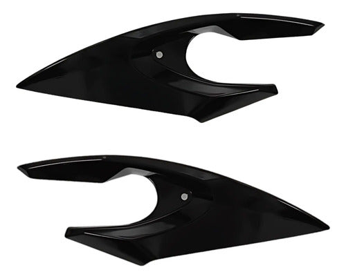 Bananinha Par de Carenagens Laterais do Farol Paramotos Yamaha Fazer 150 2014 a 2024 Preto Metálico