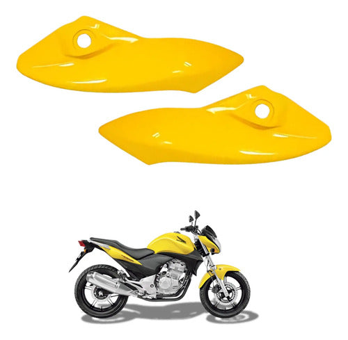 Par de Bananinhas Carenagens Laterais do Farol Paramotos Honda Cb 300r 2009 a 2015 Amarelo